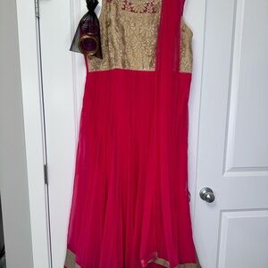 Indian Suit (Dress) - Pink and Gold
